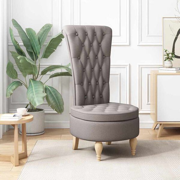 vidaXL Slipper Stol Gråbrun 56,5 x 70 x 110 cm stoff