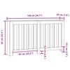 vidaXL Radiator Deksel Svart Eik 149 x 20 x 82 cm Konstruert tre