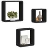 vidaXL Vegghyller kubeformet 3 stk MDF svart