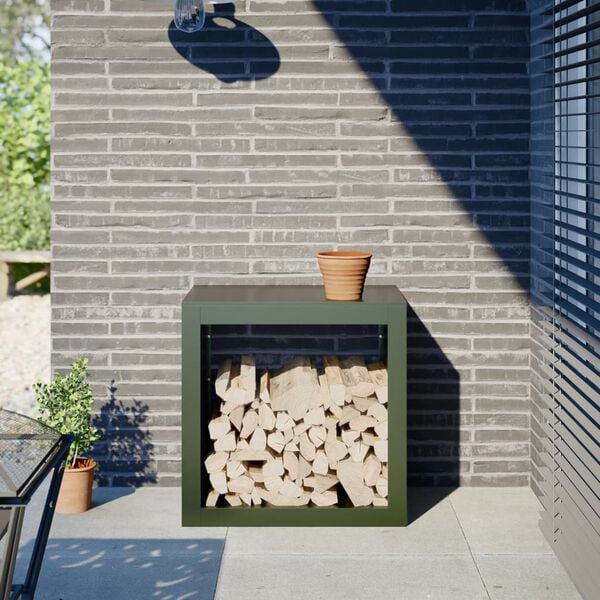 vidaXL Vedstativ gr&oslash;nn 60x40x60 cm st&aring;l