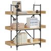 vidaXL Bokhylle 3 etasjer sonoma eik 100x33x108,5 cm konstruert tre
