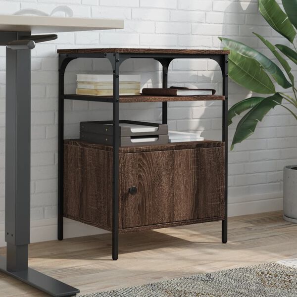 vidaXL Skriverbord 3 hyller brun eik 50x40x76 cm konstruert tre