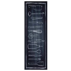 vidaXL Kj&oslash;kken teppe Svart 180 x 60 cm Fl&oslash;yel