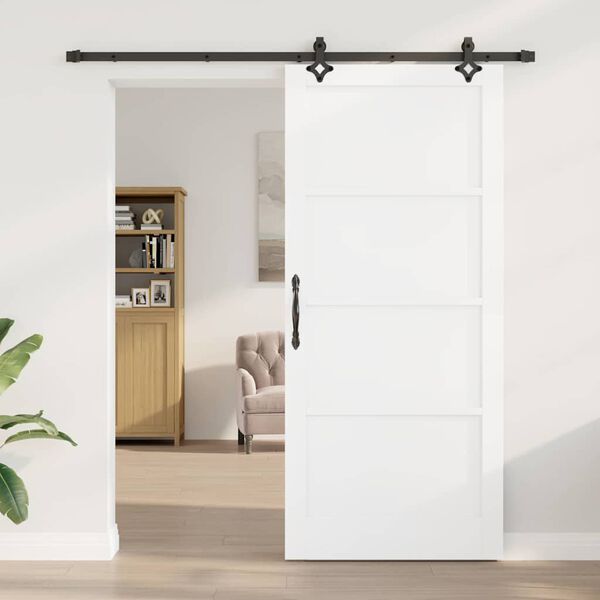 vidaXL Skyved&oslash;r Hvit og svart 93 x 211 cm Massiv furu