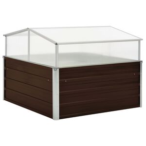 vidaXL Drivhus brun 100x100x85 cm galvanisert st&aring;l