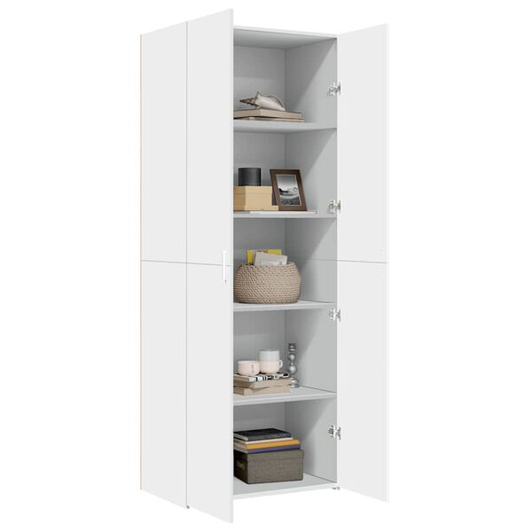 vidaXL Highboard hvit 70x42,5x185 cm konstruert tre