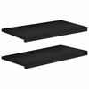 vidaXL Vinduplanker 2 stk. Svart 70 x 40 x 2 cm Massiv b&oslash;ketre
