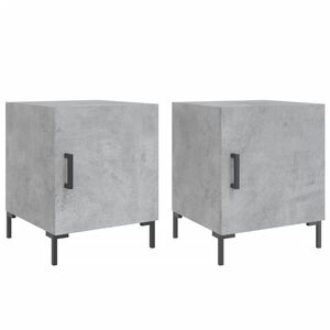 vidaXL Nattbord 2 stk betonggr&aring; 40x40x50 cm konstruert tre
