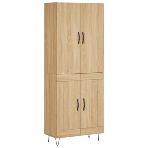 vidaXL Highboard sonoma eik 69,5x34x180 cm konstruert tre