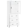 vidaXL Highboard hvit 69,5x34x180 cm konstruert tre