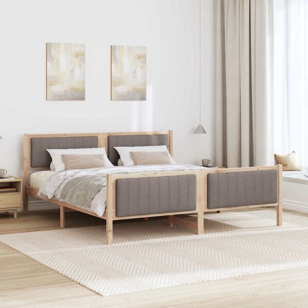 vidaXL Sengestamme Brun og taupe 180 x 200 cm Heltre furu