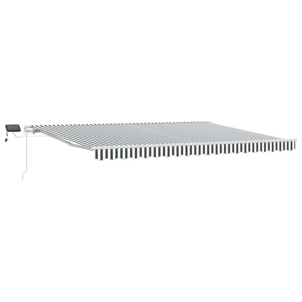 vidaXL Manuell uttrekkbar markise med LED antrasitt og hvit 450x300 cm
