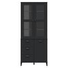 vidaXL Highboard VIKEN svart 80x40x190 cm heltre furu