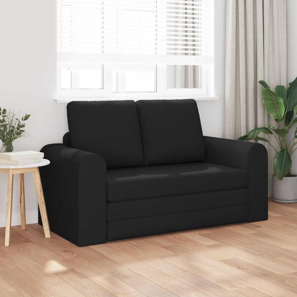 vidaXL Sammenleggbar Sofa seng Svart 148 x 71 x 83 cm stoff