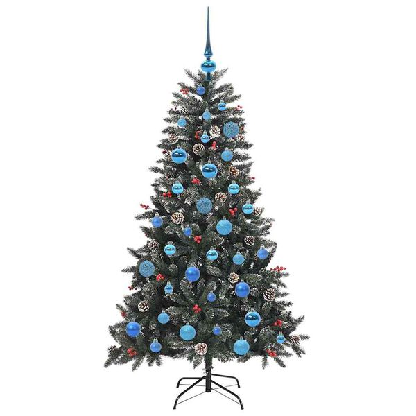 vidaXL Kunstig juletre med 150 LED gr&oslash;nn 150 cm PVC og plast og st&aring;l