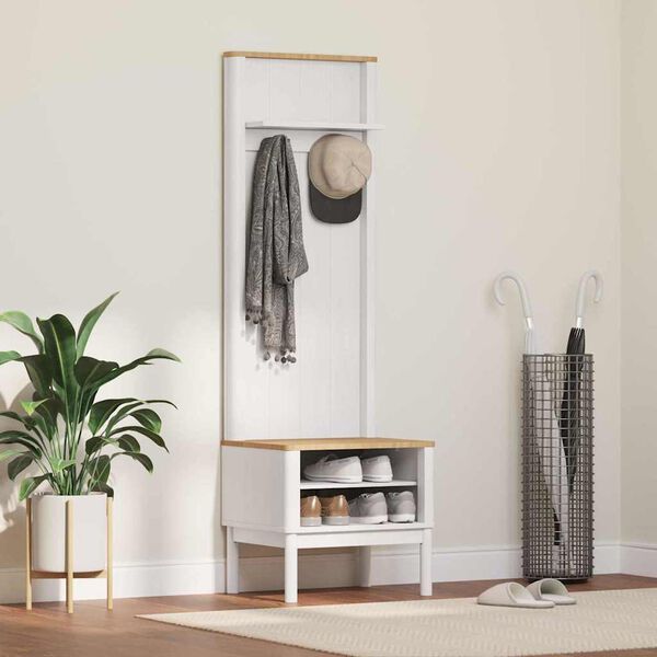 vidaXL Gangskap med hylle FLORO Hvit 50 x 40 x 158 cm Massiv furu