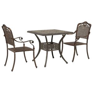 vidaXL Hagebordsett 3 pcs Bronse St&oslash;pt aluminium