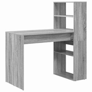vidaXL Skrivebord Gr&aring; Sonoma Konstruert tre 113 x 54 x 120 cm