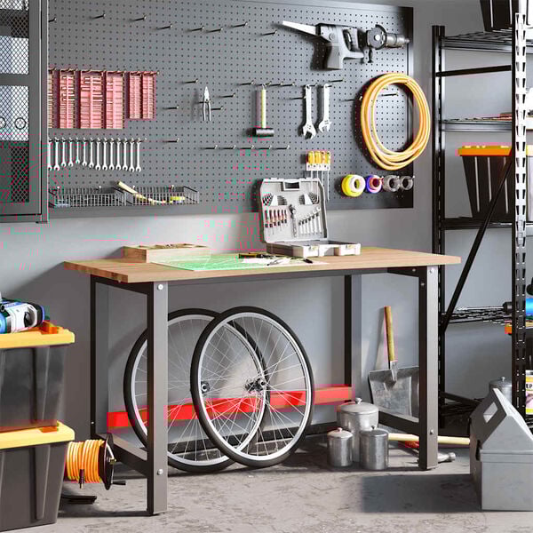 vidaXL Arbeidsbenk lysebrun 140x60x81,5 cm heltre eik