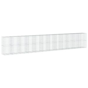 vidaXL Gabionkurv med deksel 1200x100x200 cm galvanisert jern