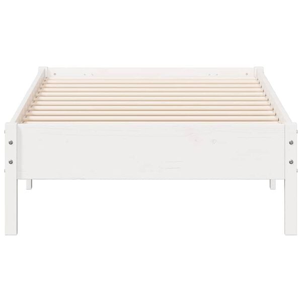 vidaXL Sengeramme uten madrass hvit 75x190 cm heltre furu