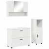 vidaXL Baderomsinnredningssett 3 pcs Hvit Ingeni&oslash;rtre og metall