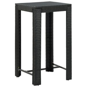 vidaXL Utend&oslash;rs barbord svart 60,5x60,5x110,5 cm polyrotting