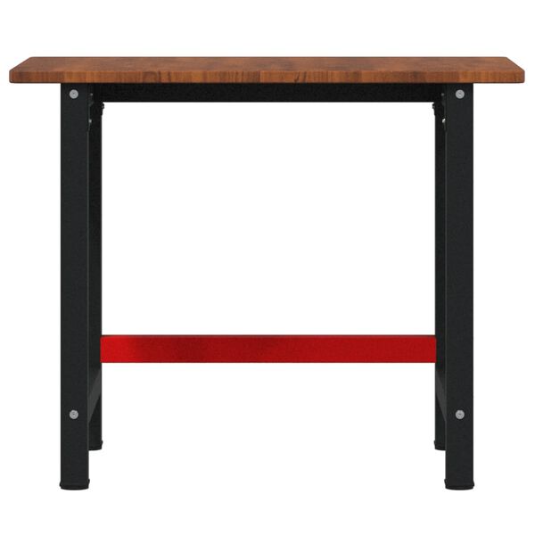 vidaXL Arbeidsbenk m&oslash;rkebrun 100x60x81,5 cm heltre eik rektangul&aelig;r