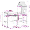 vidaXL K&oslash;yeseng med stige og tak hvit 80x200 cm heltre furu
