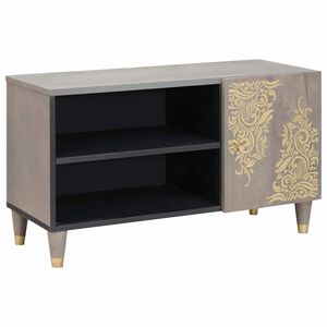 vidaXL TV-skap Gr&aring; 80 x 33 x 46 cm Massiv mango tre