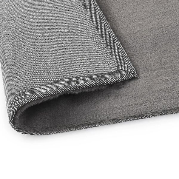 vidaXL Teppe 120x160 cm kunstig kaninskinn m&oslash;rkegr&aring;