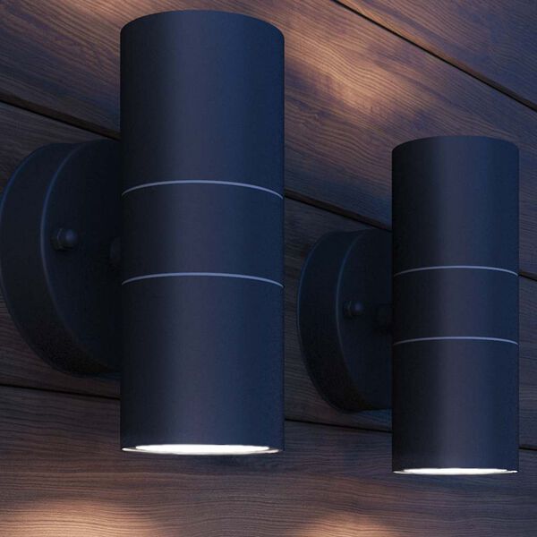 VidaXL Utendørs LED Vegglamper 2 stk Rustfritt stål Oppover/Nedover