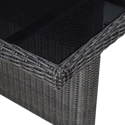 vidaXL Hagebord svart 200x100x74 cm glass og polyrotting