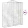 vidaXL Gabionkurver buede 20 stk 200x50x220/240 cm galvanisert jern