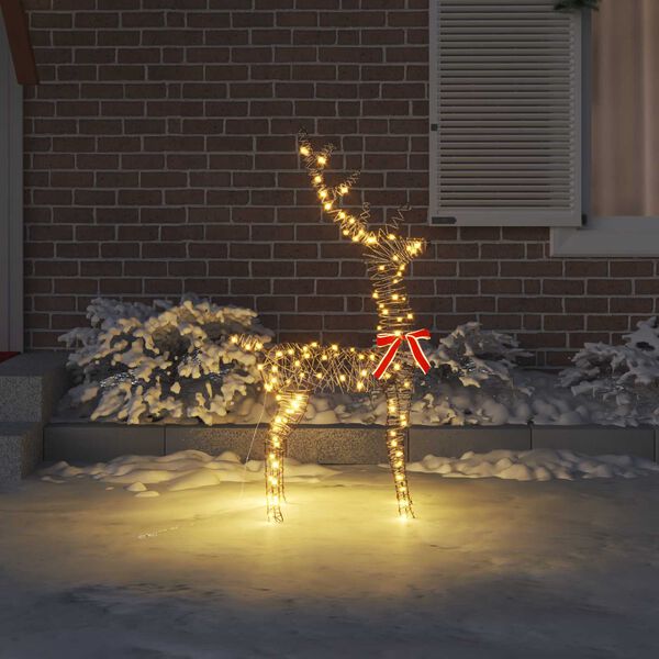 vidaXL 3D reinsdyr med 140 LED Varmhvit 70 x 41 x 128 cm Rotting