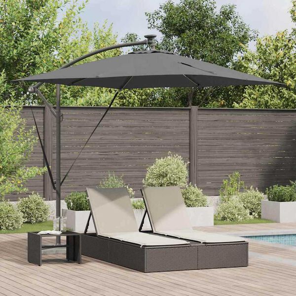 vidaXL Kantilever bananparasol Antrasitt 249 x 249 x 250 cm