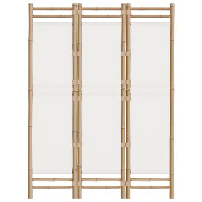 vidaXL Sammenleggbar romdeler 3 paneler 120 cm bambus og lerret