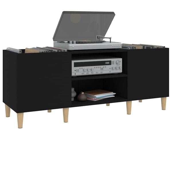 vidaXL Hifi-benk svart 121x38x48 cm konstruert tre