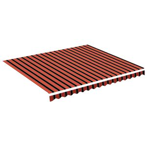 vidaXL Erstatningsduk for markise oransje og brun 400x350 cm polyester