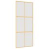 vidaXL Skyved&oslash;r gull 90x205 cm frostet ESG glass og aluminium