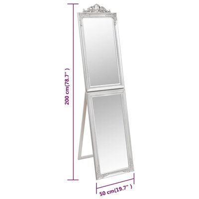 vidaXL Frittstående speil sølv 50x200 cm
