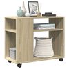 vidaXL Sidebord med hjul sonoma eik 70x35x60 cm konstruert tre