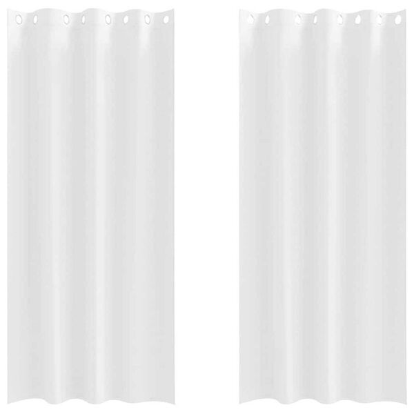 vidaXL M&oslash;rkleggende Gardiner med Ringer 2 pcs Ren Hvit 245 x 140 cm