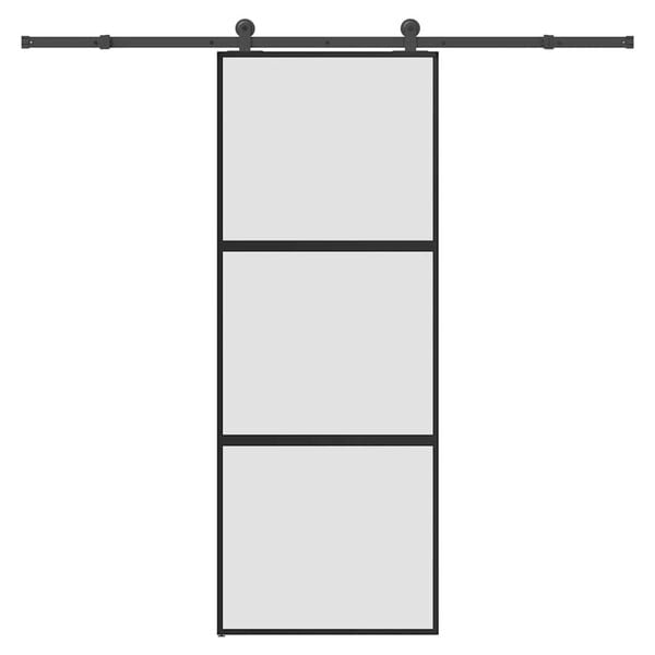 vidaXL Skyved&oslash;r med monteringssett 76x205 cm herdet glass og aluminium