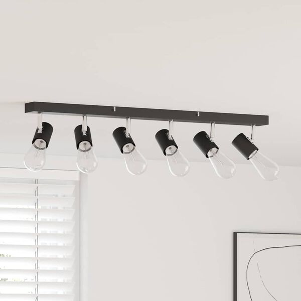 vidaXL Takspot med s&oslash;kelys Svart 73 x 6,5 x 11,5 cm Metall