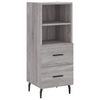 vidaXL Highboard gr&aring; sonoma 34,5x34x180 cm konstruert tre