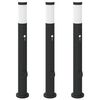 vidaXL Pullertlys med sensor og stikkontakt 3 stk 80 cm rustfritt st&aring;l IP44