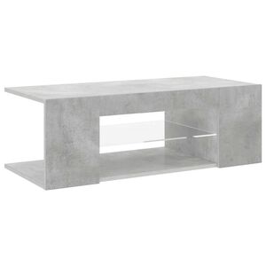 vidaXL TV-benk med LED-lys betonggr&aring; 90x39x30 cm