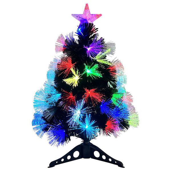 vidaXL Kunstig juletre med dekorative strenglys grønn 64 cm PVC