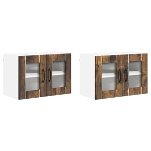 vidaXL Vegghylle LUCCA 2 pcs R&oslash;kt Eik 60 x 31 x 40 cm Konstruert tre